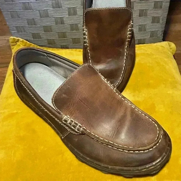 Dr. Martens Jacob Brown Leather Slip On Loafers Shoes Men's Size 10 - Picture 1 of 8